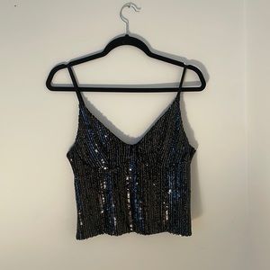ZARA SEQUIN BUSTIER TOP